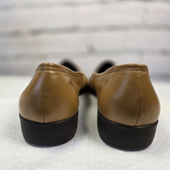 WOMENS EASY SPIRIT CLOSER COMFORT LOAFER SHOE LIGHT BROWN LEATHER SIZE 8 EUC - Picture 3 of 7